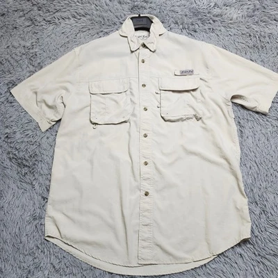 Bimini Bay Outfitters Fishing Shirt Mens Large L Tan Short Sleeve Vented Hiking - Image 1 of 4