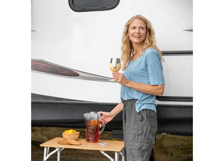 Camco 51916 - "La vida es mejor en el camping" 8 oz. Acero inoxidable verde/amarillo Foto 1 de 1