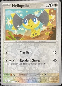 Helioptile 154/191 Sv08: Surging Sparks Reverse Holo - Carta Pokémon - Imagen 1 de 2