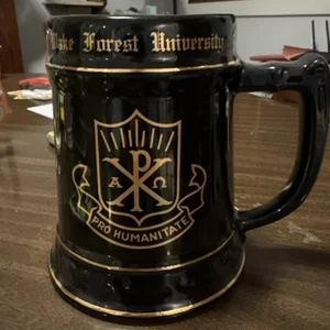 Wake Forest University Mug/Stein- Blackw/Gold Trim - Old Logo,1972 - Picture 1 of 9