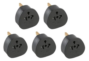 Adattatore di rete da viaggio Worldwide USA AUS EU Euro China Visitor to UK nero CONFEZIONE DA 5 - Foto 1 di 1