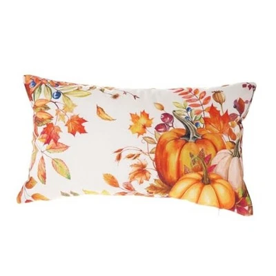 Fundas de almohada de otoño lumbar hoja de arce calabaza naranja acción de gracias de 12x20 pulgadas  Foto 1 de 4