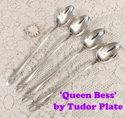 Queen Bess (1946) ~ 4 - льда чайные ложки (71⁄2») ~ Тюдор тарелка посеребренная ~ EXC - Изображение 1 из 4