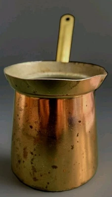 Cafetera/calentador/fusión de mantequilla/caño y mango de cobre turco con forro de estaño Foto 1 de 4