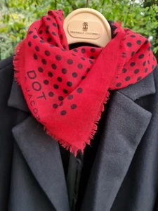  Mantel Gr. XL Wolle Optik schwarz + Halstuch Wolle/Seide Marc Jacobs Dots Neu  - Bild 1 von 11