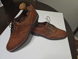 Allen Edmonds Links 7766 Walnut Brown Leather Oxfords Shoes Men's 9 D Made USA - Picture 1 of 14
