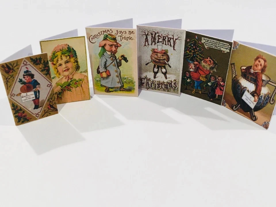Dolls House 1:12 Scale Miniature Victorian Christmas Cards - Image 1 of 1