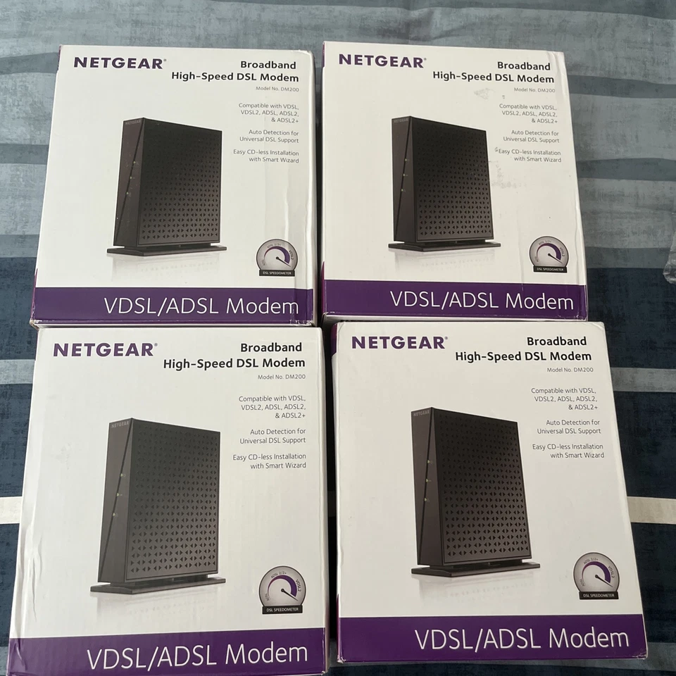 Lot of 4 NETGEAR Broadband High-Speed DSL Modem VDSL/ADSL (DM200)Open Box - Image 1 of 3