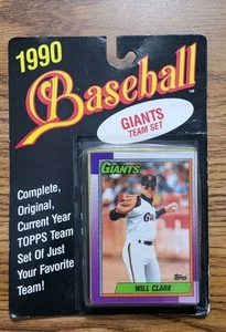1990 Topps Baseball SF Giants Team Set Will Clark Card Unopened Hangar - Picture 1 of 8