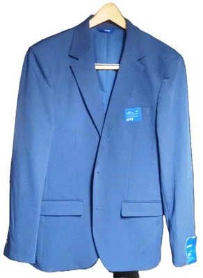 Apt. Hombre Traje de 2 piezas elástico ajustado 9, talla: 38 R, 31/32, azul medio nuevo con etiquetas Foto 1 de 4