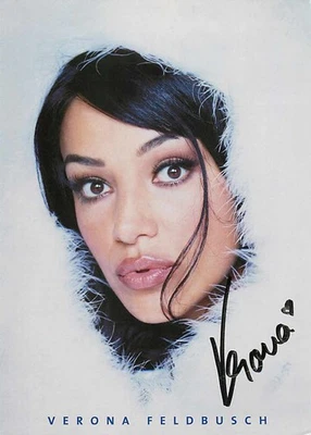 Verona Feldbusch signierte Autogrammkarte Model Telegate Werbung - Bild 1 von 2
