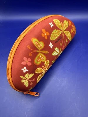 Brighton Cremallera Alrededor Gafas Duras Gafas de Sol Estuche Naranja con Mariposas Foto 1 de 4