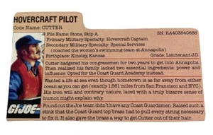 VINTAGE HASBRO 1984 G.I JOE COBRA FILE CARD FILECARD CUTTER HOVERCRAFT PILOT - Picture 1 of 2