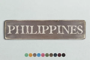 PHILIPPINEN Holzschild im Vintage Stil. Shabby Chic Retro Wohngeschenk - Bild 1 von 2