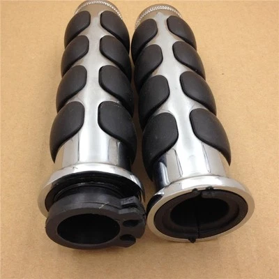 Empuñaduras de manillar personalizadas cromadas de 1" 25 mm para Kawasaki Vulcan 500 800 900 Foto 1 de 4