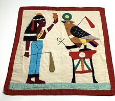 Vintage Egyptian  Appliqué Handmade Textile Quilt Wall Hanging Tapestry