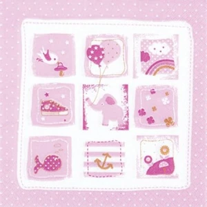 20 Servietten Baby rosa Mädchen Girl Geburt Taufe Baby Shower Tischdeko Party - Bild 1 von 1