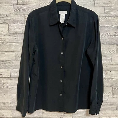 Blusa Liz Claiborne Negra Manga Larga Resistente a las Manchas Diamante Repujado Foto 1 de 4