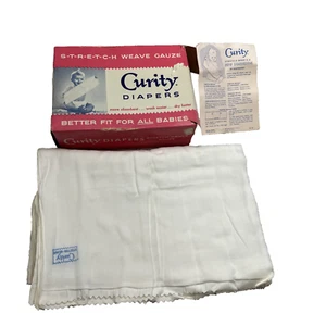 Vintage Curity Stoffwindeln 1959 OVP 1 Dutzend einige Kartonverfärbungen - Bild 1 von 12