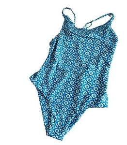 Tori Praver Swimwear Patterned One Piece Spaghetti Straps Swimsuit Large - Picture 1 of 5