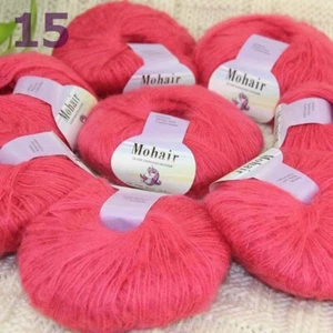 Sale New 8BallsX25g Luxury Soft Mohair Warm Wrap Shawl Hand Knit Crochet Yarn 15 - Picture 1 of 24