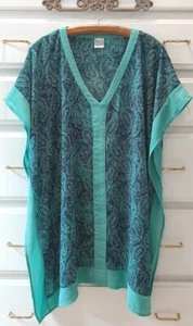 Merona Sz S SemiSheer Kimono Tunic Blouse Kaftan Beach CoverUp Paisley Print Top - Picture 1 of 6