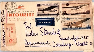 1940 USSR Russia Moscow Travel Company Air mail Cover to Germany Oderberg - Picture 1 of 2
