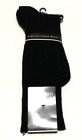 Perry Ellis Nwt Black Dress Socks Ribbed Style V16497 Shoe Size 6.5 - 12 Stretch