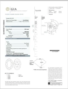 GIA Certificate 2.93ct Oval Shape Diamond Fancy Vivid Pink Color SI1 Clarity - Picture 1 of 6