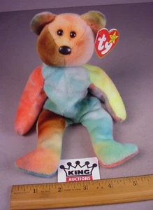 1993-1995 Ty Beanie Baby Babies Garcia Bear NWT MWT #4051 tie-dyed hippie - Picture 1 of 5