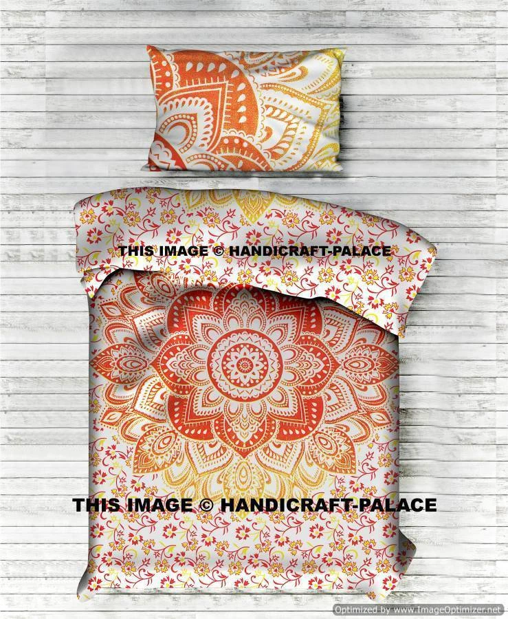 Indian Mandala Duvet Cover Comforter Bohemian Twin Quilt Cover With 1 PC Pillow  - Image 1 of 1