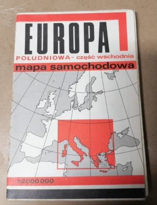 1977 Polish Europa map Italy Yugoslavia Greece Romania Bulgaria Mapa Samochodowa - Image 1 of 4