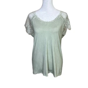 POL Anthropologie Eyelash Lace Top Shirt Mint Green Romantic Fairy Boho Sz Small - Picture 1 of 8