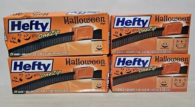 Lote de 4 cajas 2009 fuertes bolsas de almacenamiento de Halloween con una cremallera 2 cajas cuarto 2 cajas galón Foto 1 de 4