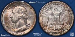 1956 TONED Washington Quarter PCGS MS67 Toning Silver Coin 25C - Picture 1 of 5