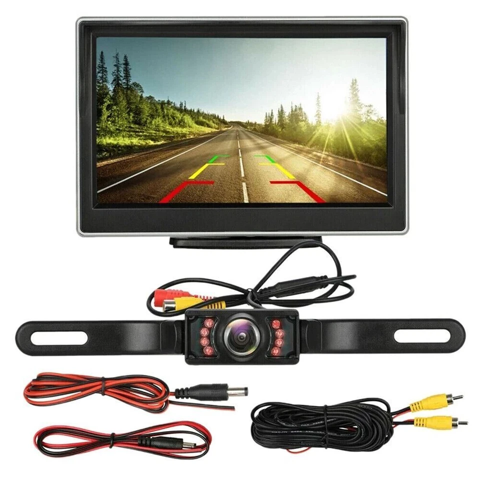 Car rear-view wireless HD camera Parking system Night vision + 5" display - Image 1 of 4