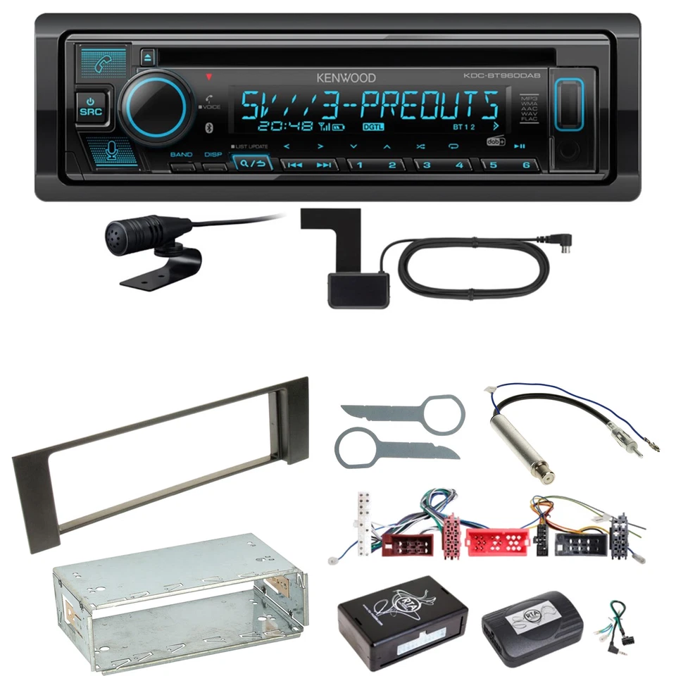 Kenwood KDC-BT960DAB 1-DIN Autoradio BT DAB inkl. Antenne 3x Cinch