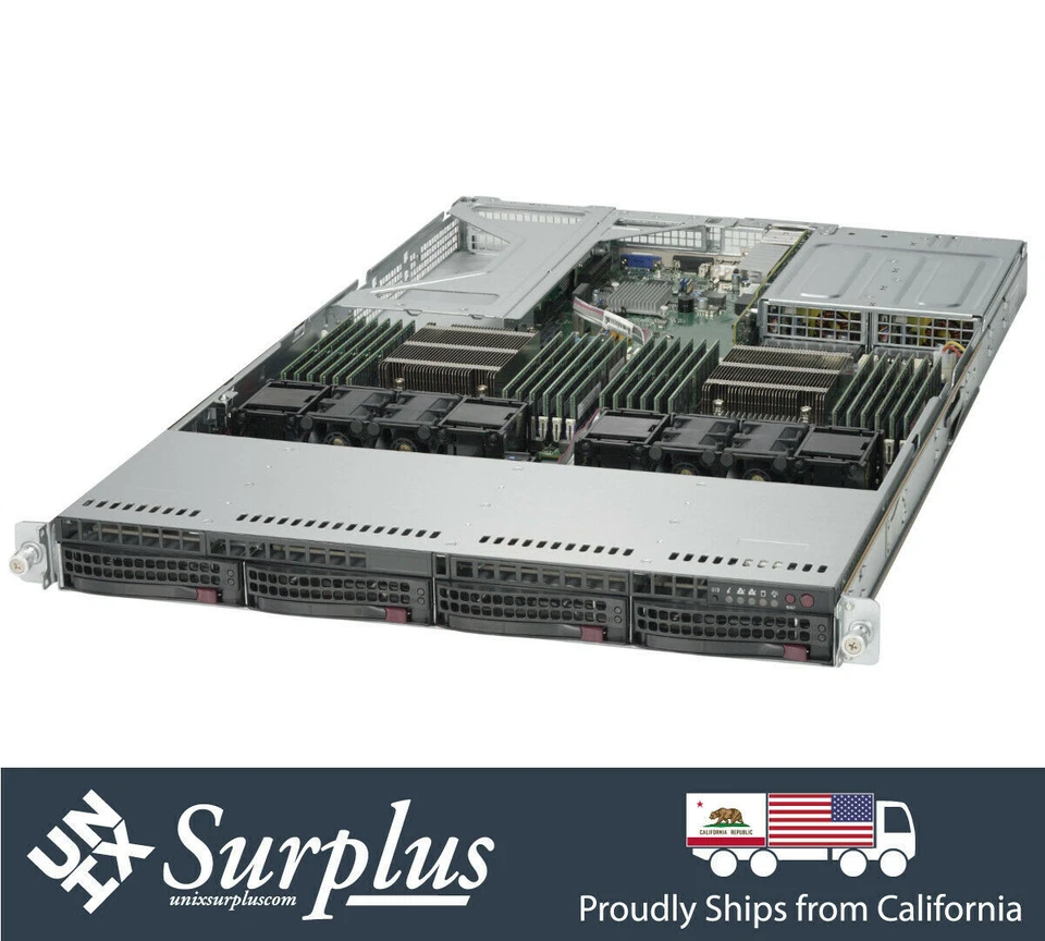 Supermicro 1U Server X10DRU-i+ 2x Xeon E5-2676 V3 ES 12 Core Procs 64GB DDR4 RAM - Image 1 of 1