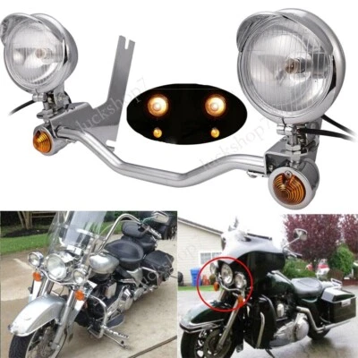 Passing Spot Turn Signal Light Mount Bracket For 1994-2013 Harley Electra Glide Foto 1 de 4