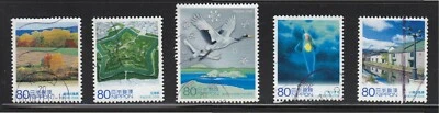 JAPAN 2008 (PREFECTURE) HOKKAIDO 60TH ANNIV. OF LOCAL LAW COMP. SET 5 STAMP USED - Image 1 of 4