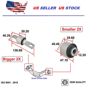 Rear Control Arm Upper Bushings For Honda CIVIC 2006-2011 Both Sides OEM Quality - Picture 1 of 4