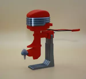 RC Electric Outboard Motor - retro style (Red) - Picture 1 of 7