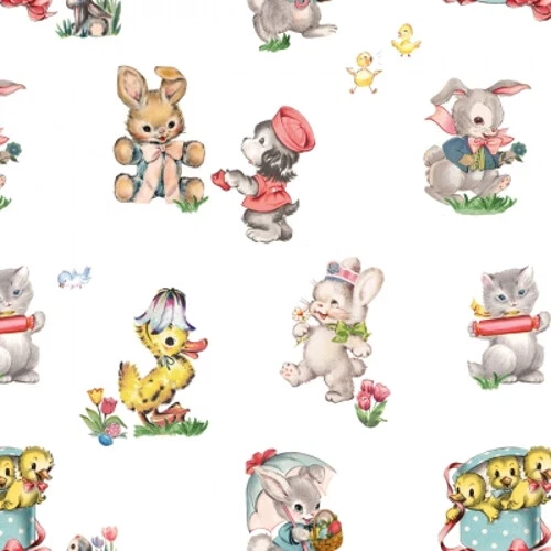 Riley Blake Desfile de Pascua por Cottage Mama C11570 Blanco Animal Toss Algodón Foto 1 de 1
