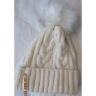 Aeropostale off white hat one size fits most with faux fur ball on top