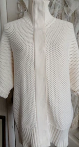 Maglia maglione donna taglia M bianco finto collo oversize mezza manica morbido comodo - Foto 1 di 4