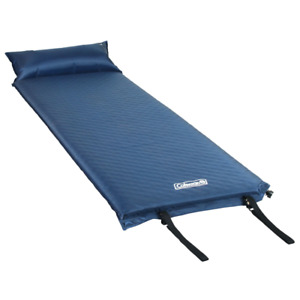 Self-Inflating Sleeping Camp Pad with Pillow 76 x 25 x 2.5 Inch Camping Bed Blue