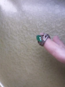 Women's Ring-Sz.7.5-Emerald,Rubies & Topaz-925 Stamped Sterling Silver &... - Picture 1 of 10