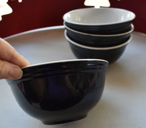 4 ~ Vintage BLACK by Room Essentials 6" Soup/Cereal Bowl 2010 Stoneware White In - Picture 1 of 7
