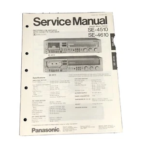Panasonic SE 4510 4610 service manual original repair book Stereo Tape Player - Picture 1 of 4