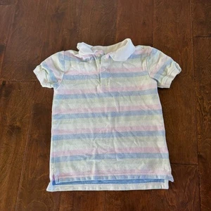 Janie and Jack Boys Size 6 Polo Shirt Striped Pastel Short Sleeve Collared - Picture 1 of 9